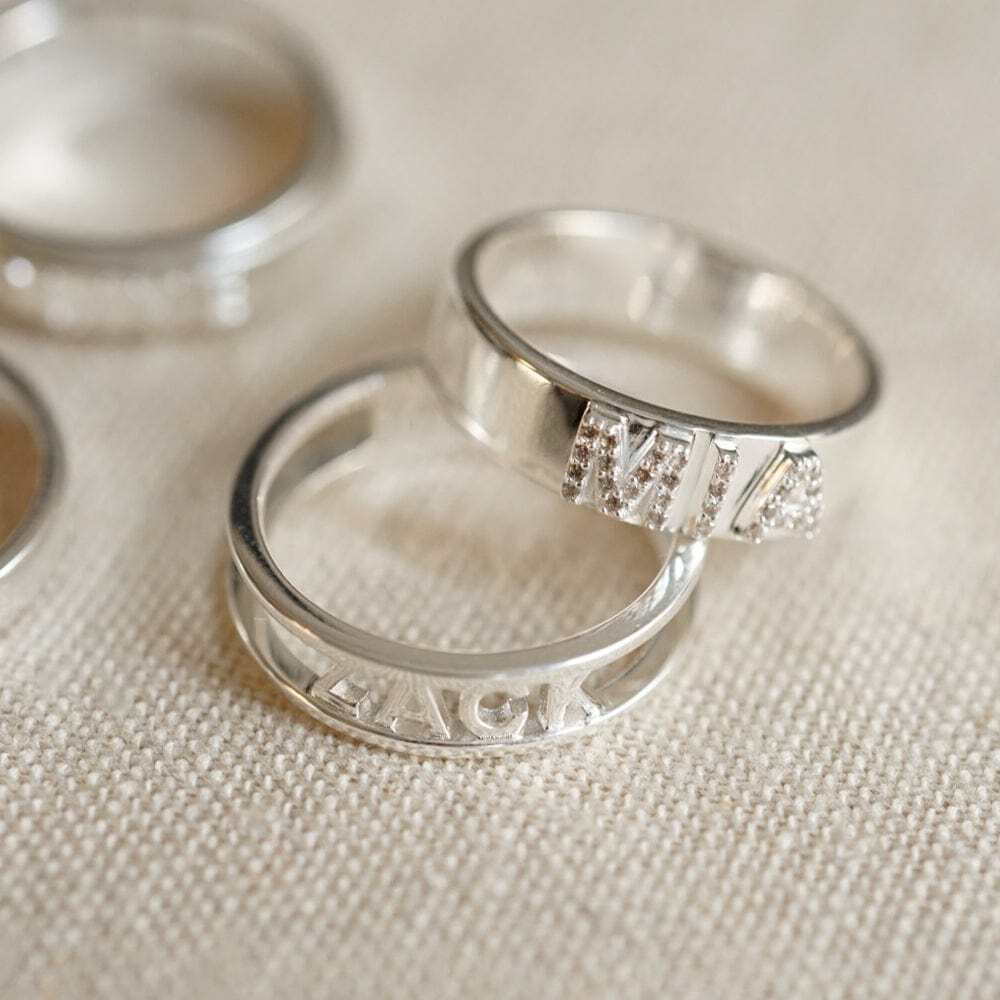 Daisy London Gold / Silver Plate Personalised Crystal Ring Additional Image - 5