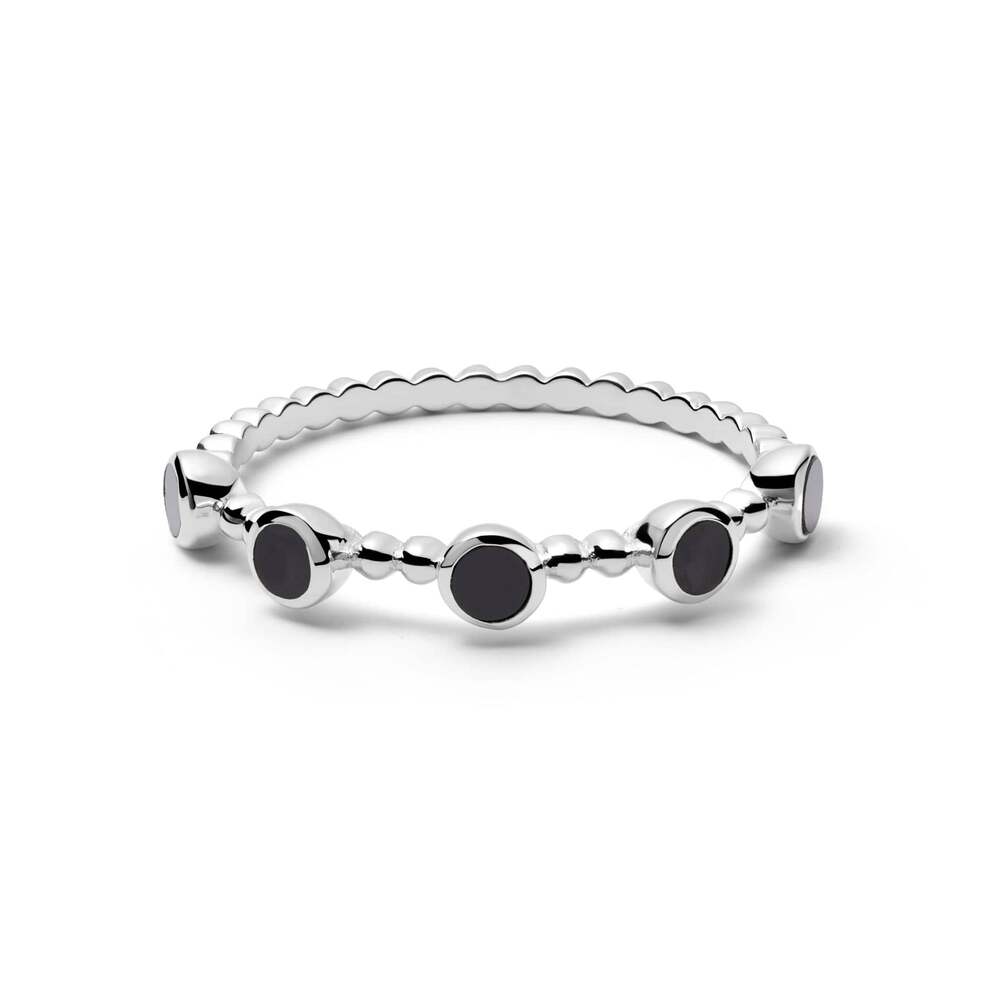 Daisy London Gold / Silver Plate Polly Black Onyx Bobble Ring Additional Image - 1