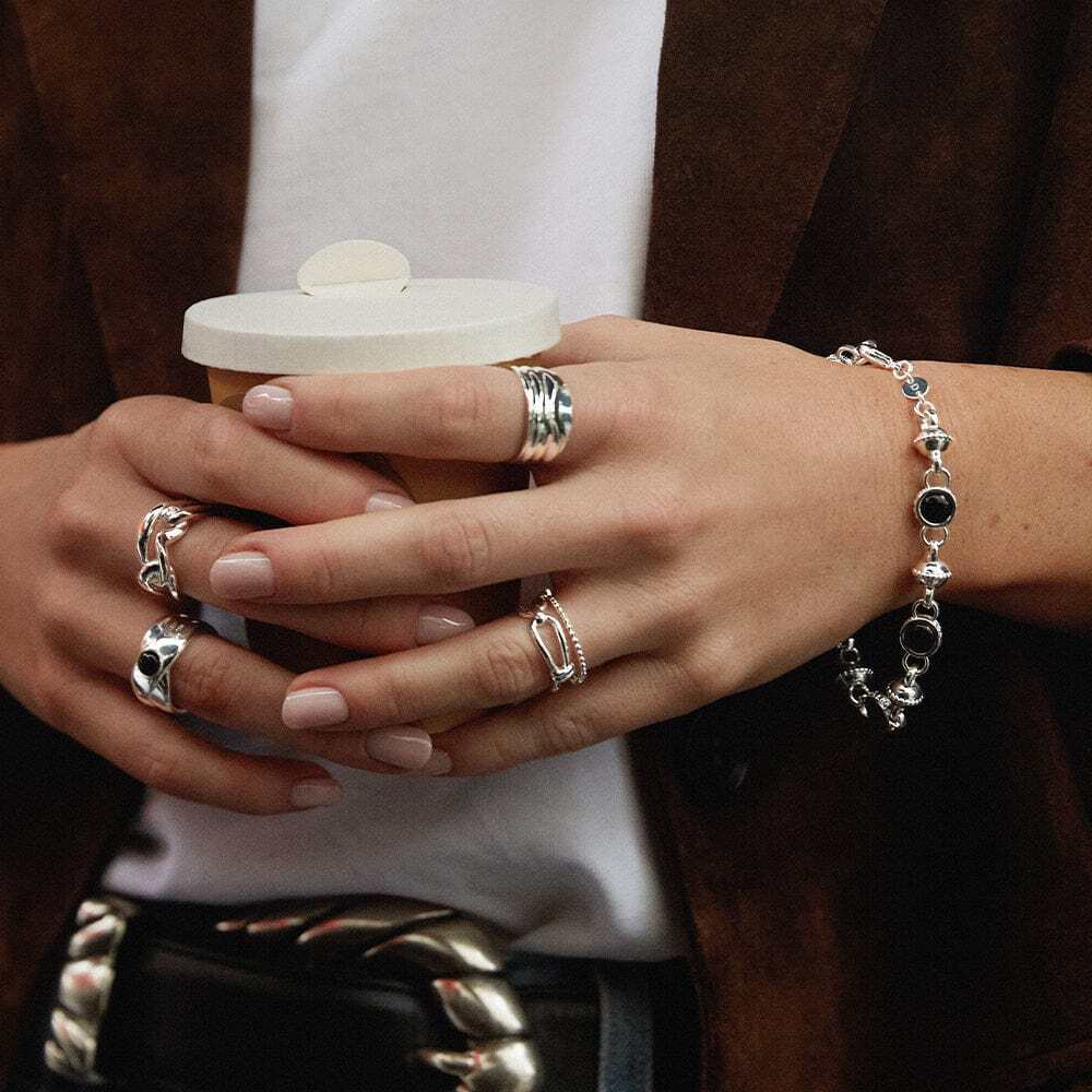 Daisy London Gold / Silver Plate Polly Knot Band Ring Additional Image - 9