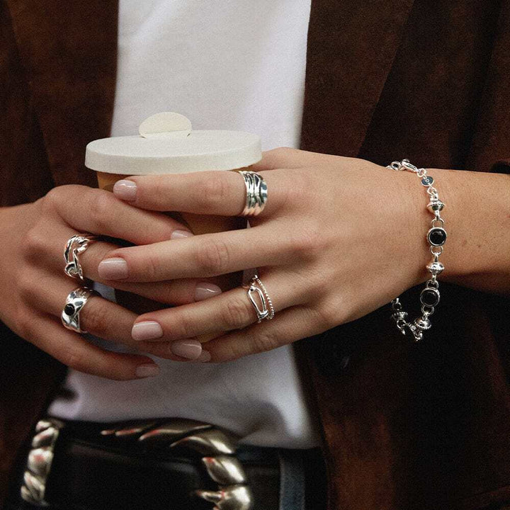 Daisy London Gold / Silver Plate Polly Knot Band Ring Additional Image - 9