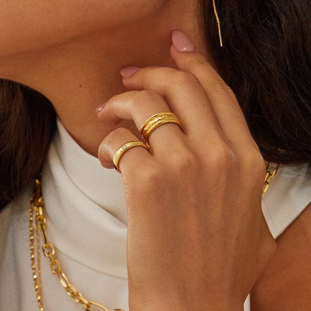 Daisy London Gold / Silver Plate Shining Star Stacking Ring Additional Image - 2
