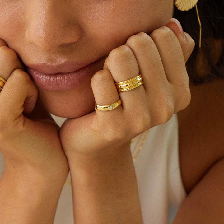 Daisy London Gold / Silver Plate Shining Star Stacking Ring Additional Image - 7