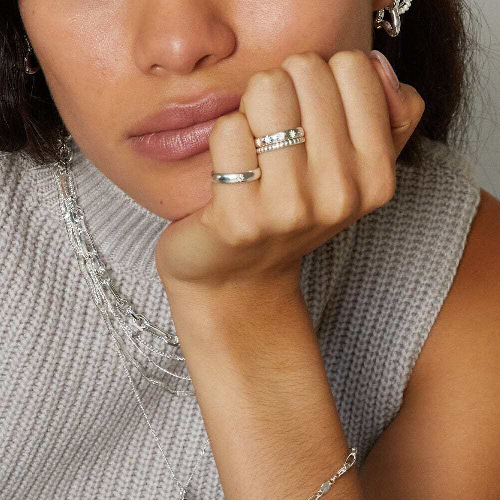 Daisy London Gold / Silver Plate Shining Star Stacking Ring Additional Image - 3