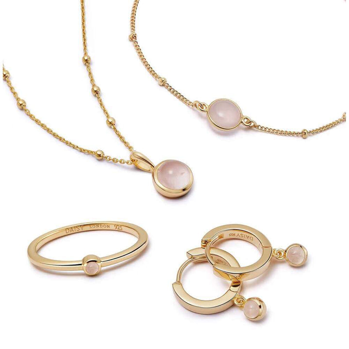 Daisy London Gold Ultimate Rose Quartz Layering Set - MococoDaisy LondonGSET147_GP_XSJewellery Sets