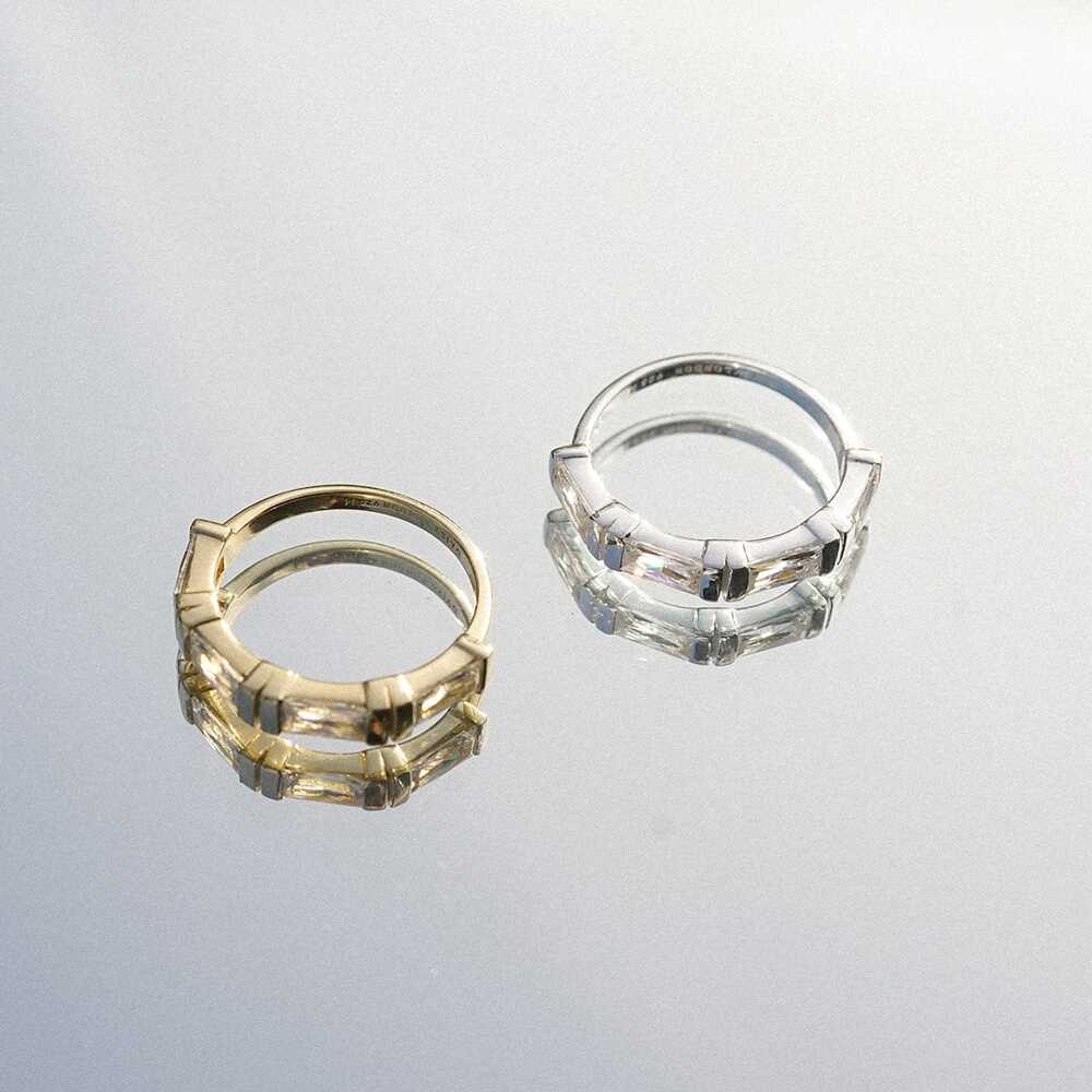 Daisy London Polly Crystal Mixed Metal Ring Stack Additional Image - 4