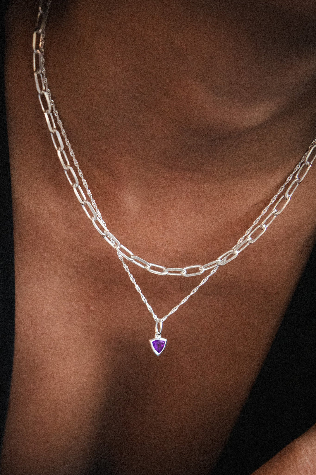 Daisy London Silver Amethyst February Birthstone Charm Necklace - MococoDaisy LondonBS14_SLVNecklaces