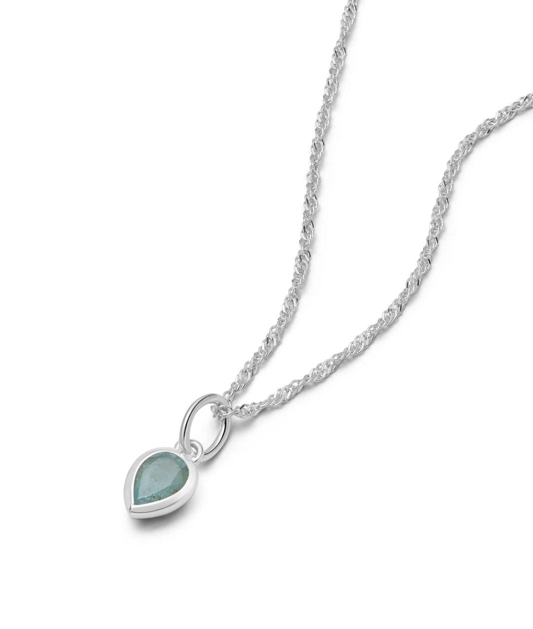 Daisy London Silver Aquamarine March Birthstone Charm Necklace - MococoDaisy LondonBS15_SLVNecklaces