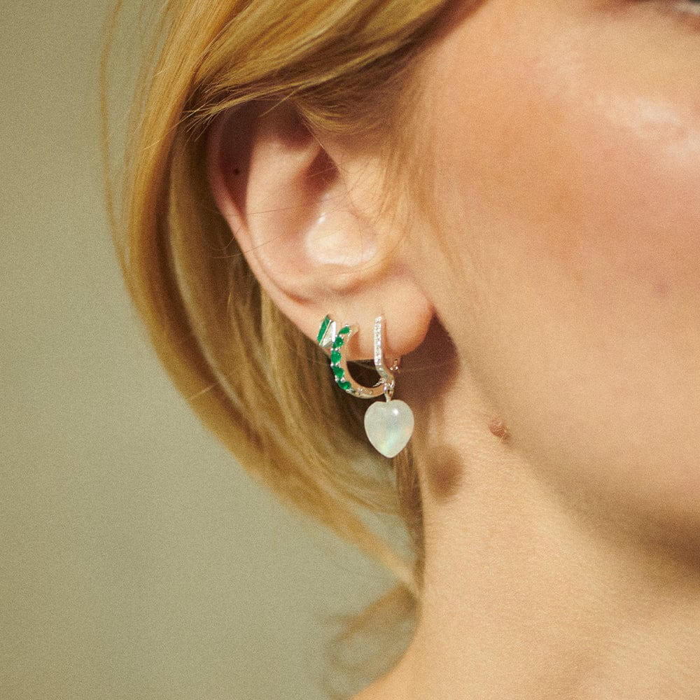 Daisy London Silver Beloved Moonstone Heart Drop Earrings - MococoDaisy LondonJE04_SLVEarrings