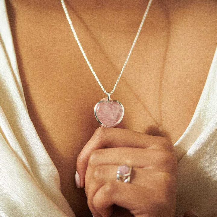 Daisy London Silver Beloved Rose Quartz Heart Pendant - MococoDaisy LondonJN01_SLVCharms & Pendants