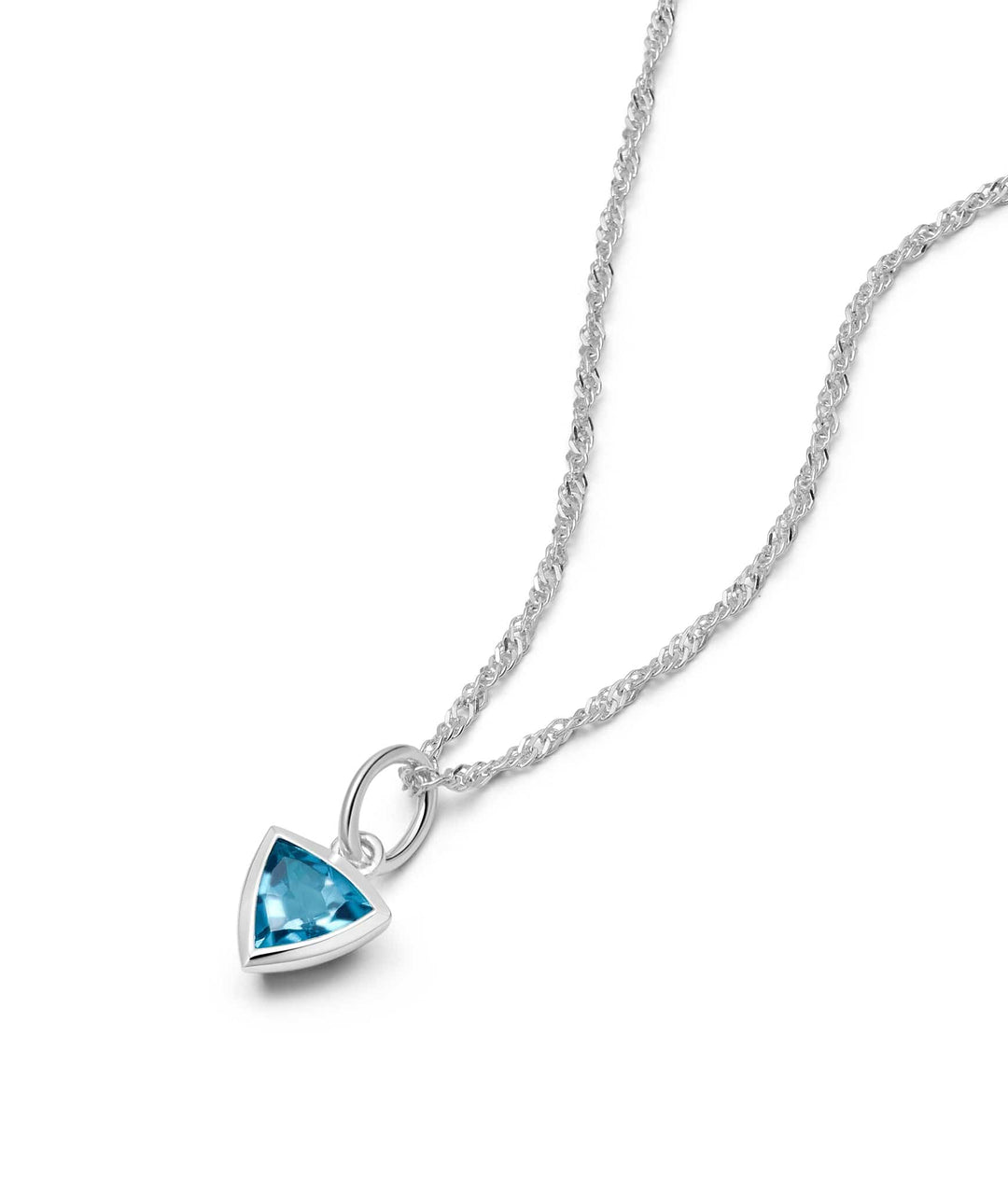 Daisy London Silver Blue Topaz December Birthstone Charm Necklace - MococoDaisy LondonBS24_SLVNecklaces