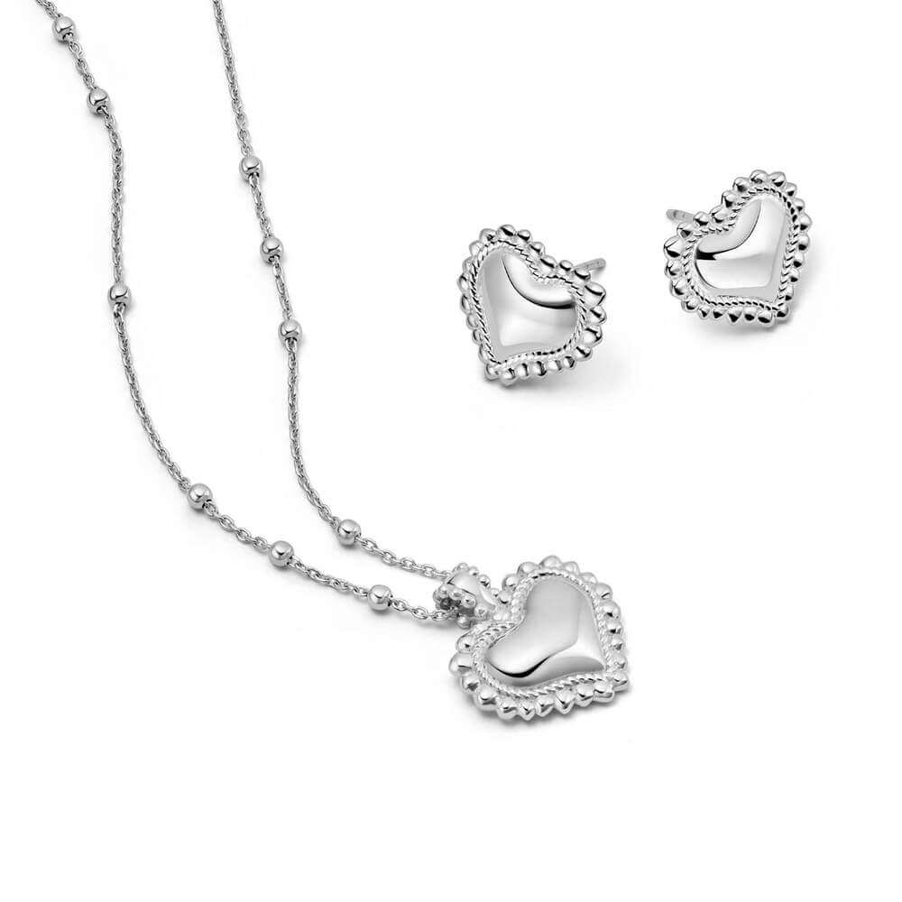 Daisy London Silver Bobble Heart Gift Set - MococoDaisy LondonGSET196_SLVJewellery Sets