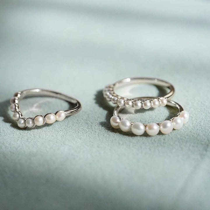 Daisy London Silver Chunky Pearl Band Ring - MococoDaisy LondonBPR02_SLV_SRings