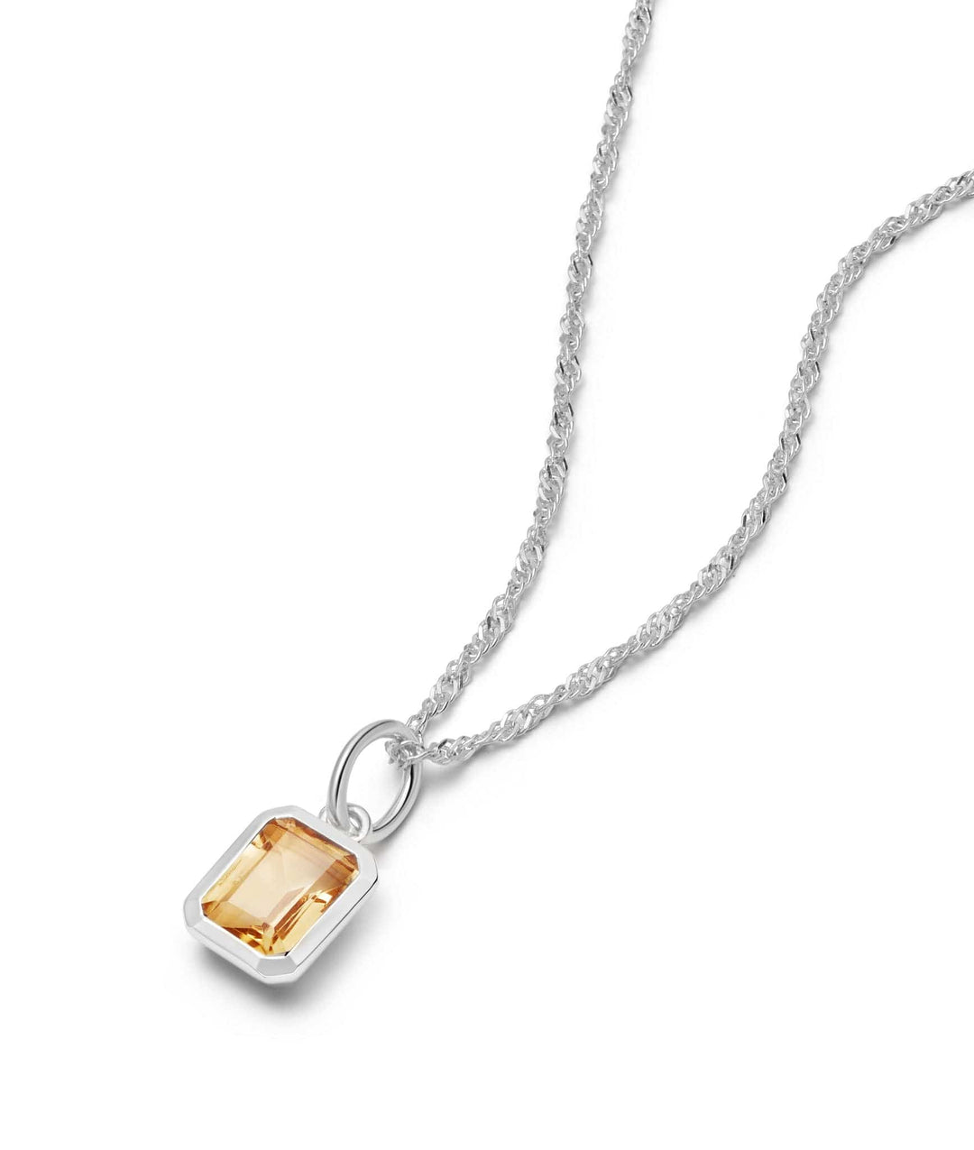 Daisy London Silver Citrine November Birthstone Charm Necklace - MococoDaisy LondonBS23_SLVNecklaces