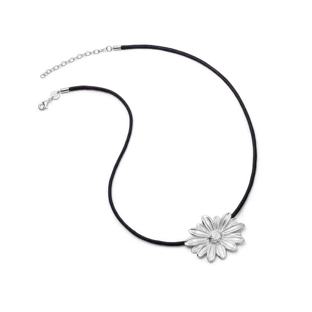 Daisy London Silver Daisy Large Cord Flower Necklace - MococoDaisy LondonDBN04_SLVNecklaces