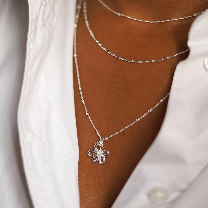 Daisy London Silver Daisy Pearl Necklace - MococoDaisy LondonBPN01_SLVNecklaces