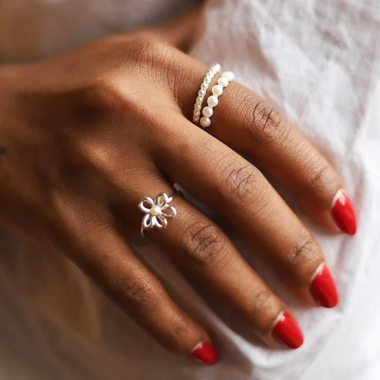 Daisy London Silver Daisy Pearl Ring - MococoDaisy LondonBPR04_SLV_SRings