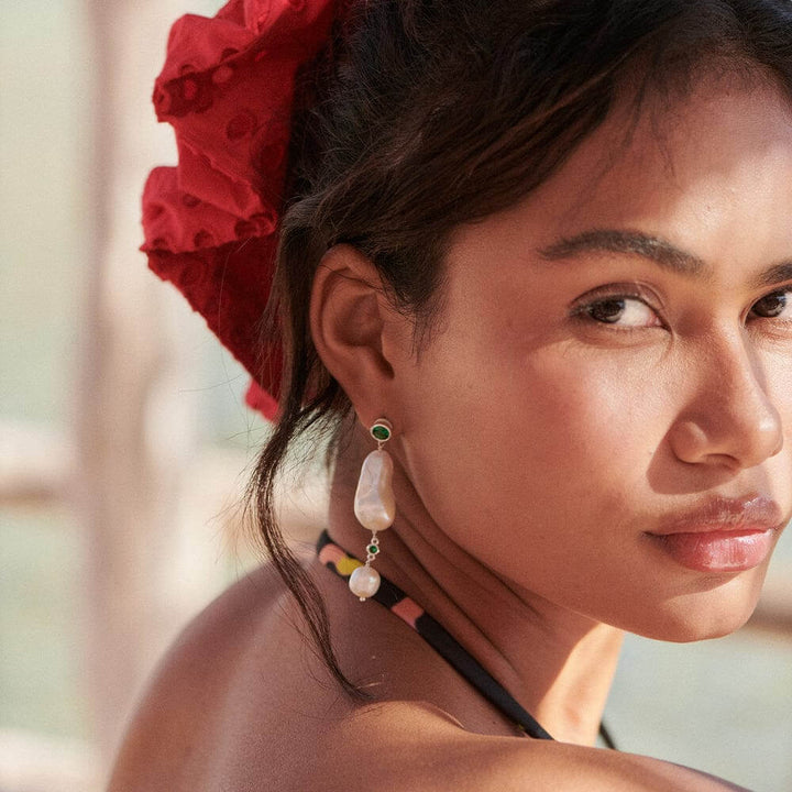 Daisy London Silver Double Baroque Pearl Drop Earrings - MococoDaisy LondonSE14_SLVEarrings