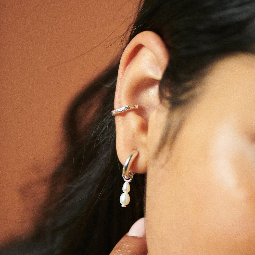 Daisy London Silver Double Baroque Pearl Hoop Earrings - MococoDaisy LondonTE08_SLVEarrings