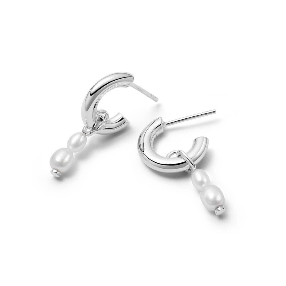 Daisy London Silver Double Baroque Pearl Hoop Earrings - MococoDaisy LondonTE08_SLVEarrings