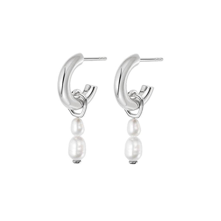 Daisy London Silver Double Baroque Pearl Hoop Earrings - MococoDaisy LondonTE08_SLVEarrings