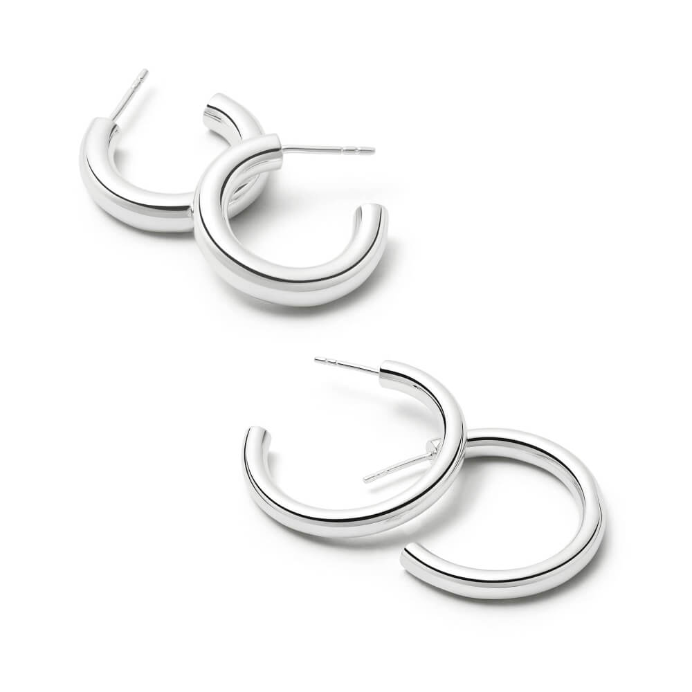 Daisy London Silver Double Bold Earring Stack - MococoDaisy LondonGSET110Earrings