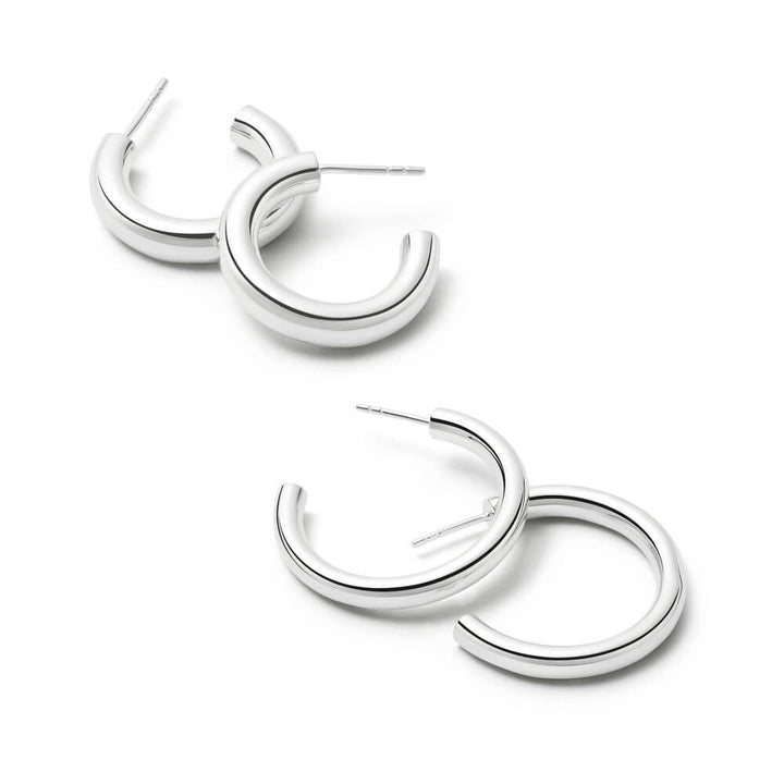 Daisy London Silver Double Bold Earring Stack - MococoDaisy LondonGSET110Earrings