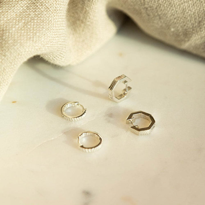 Daisy London Silver Double Huggie Earring Stack - MococoDaisy LondonGSET36_SLVEarrings