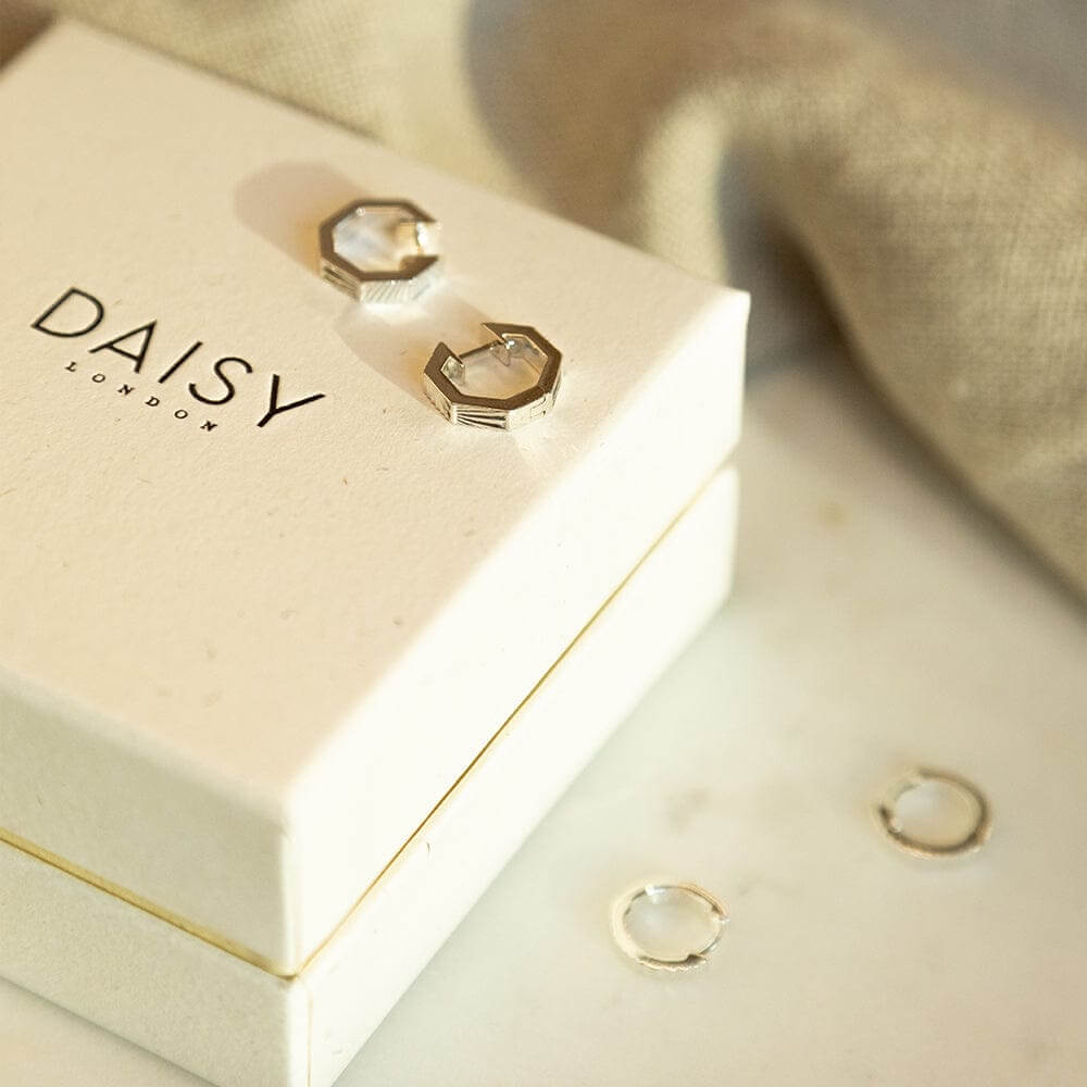 Daisy London Silver Double Huggie Earring Stack - MococoDaisy LondonGSET36_SLVEarrings