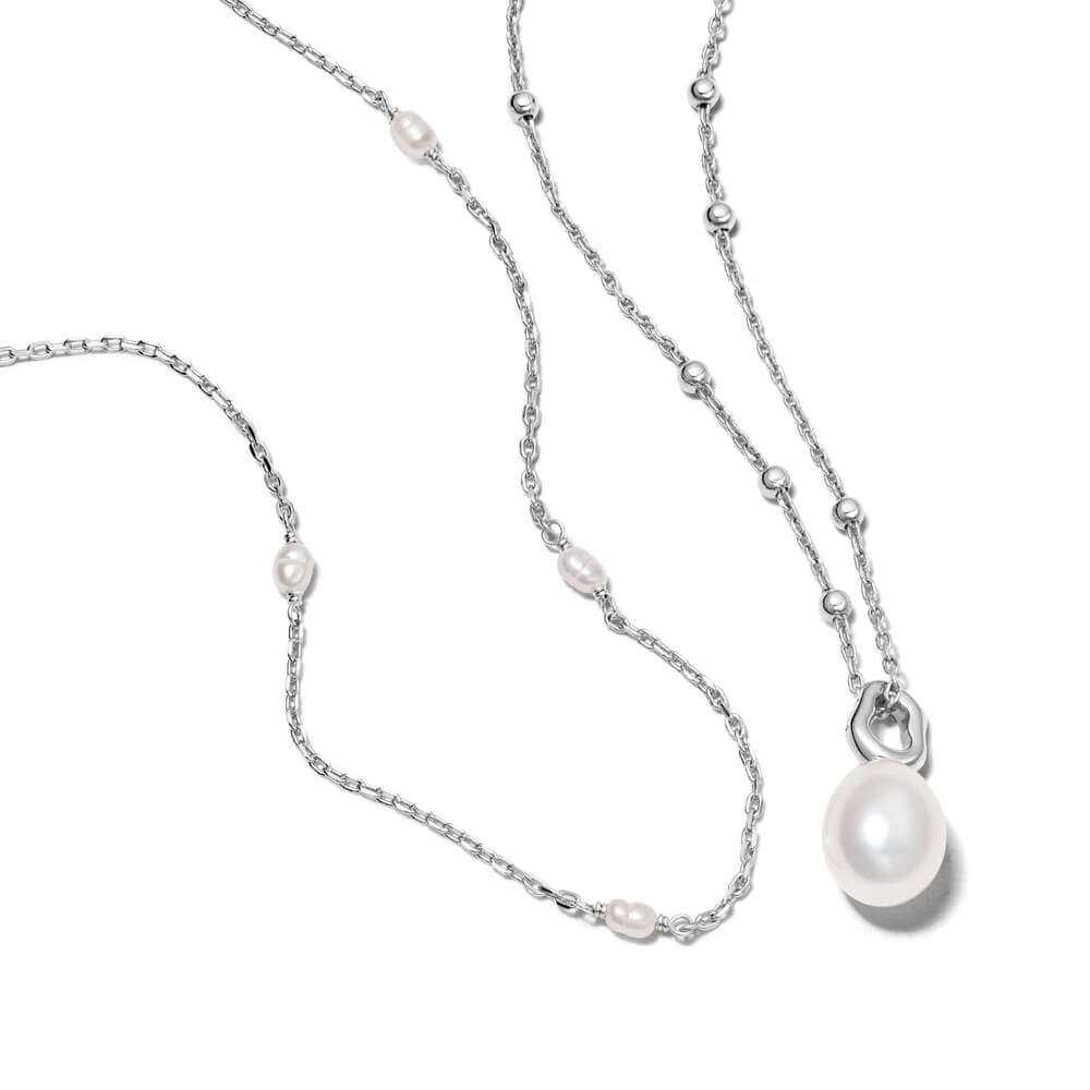 Daisy London Silver Double Pearl Necklace Layering Set - MococoDaisy LondonGSET143_SLVJewellery Sets