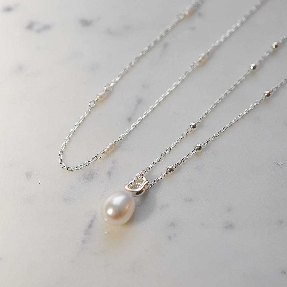 Daisy London Silver Double Pearl Necklace Layering Set - MococoDaisy LondonGSET143_SLVJewellery Sets