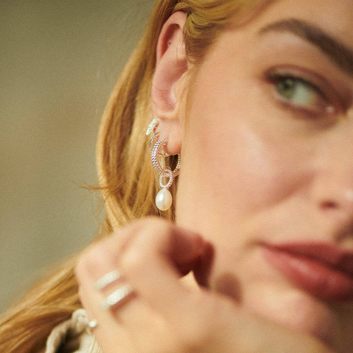 Daisy London Silver Double Rope Pearl Drop Earrings - MococoDaisy LondonTE07_SLVEarrings