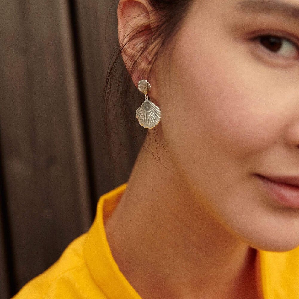 Daisy London Silver Double Shell Earrings - MococoDaisy LondonSE07_SLVEarrings
