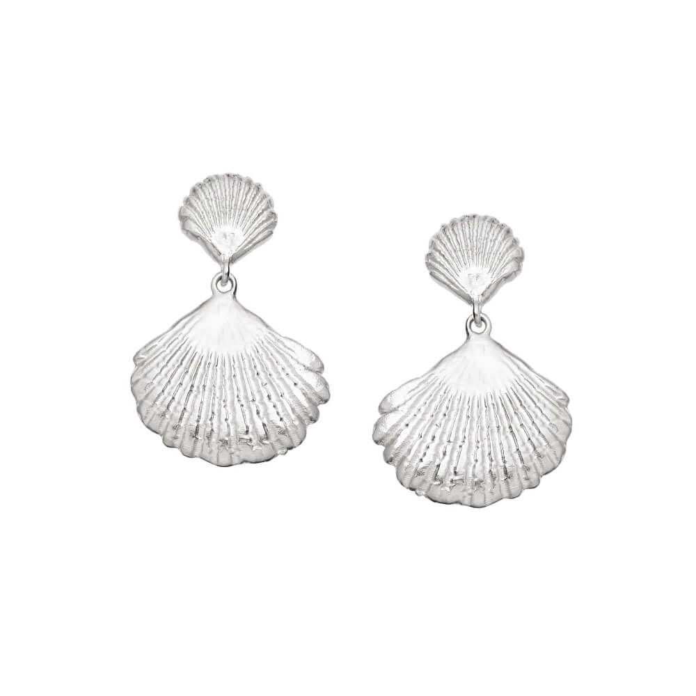 Daisy London Silver Double Shell Earrings - MococoDaisy LondonSE07_SLVEarrings