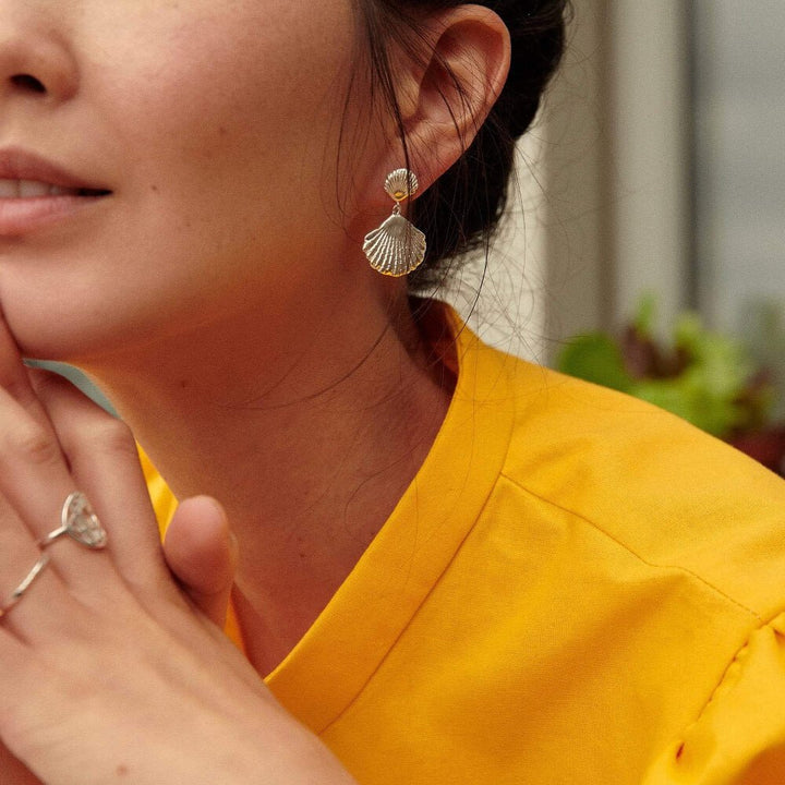 Daisy London Silver Double Shell Earrings - MococoDaisy LondonSE07_SLVEarrings
