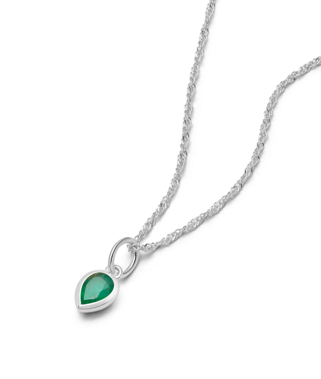 Daisy London Silver Emerald May Birthstone Charm Necklace - MococoDaisy LondonBS17_SLVNecklaces
