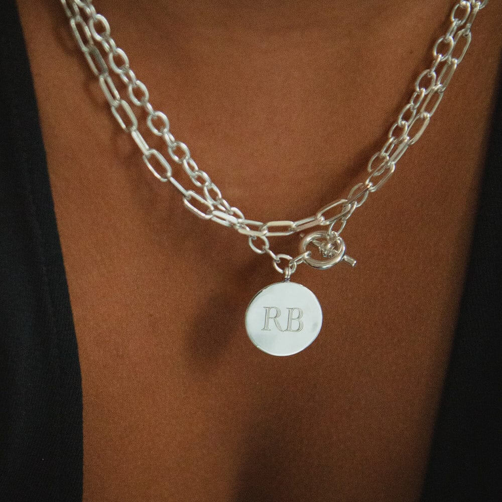 Daisy London Silver Engravable Medallion Necklace - MococoDaisy LondonEGN03_SLVNecklaces