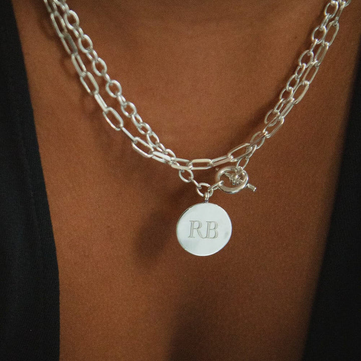 Daisy London Silver Engravable Medallion Necklace - MococoDaisy LondonEGN03_SLVNecklaces