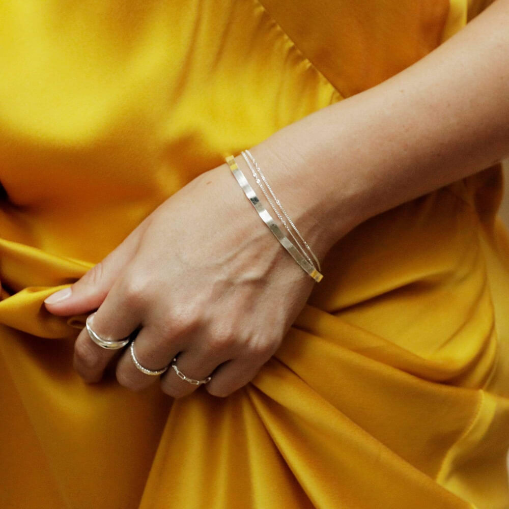 Daisy London Silver Estee Lalonde Wavy Snake Bracelet image 1