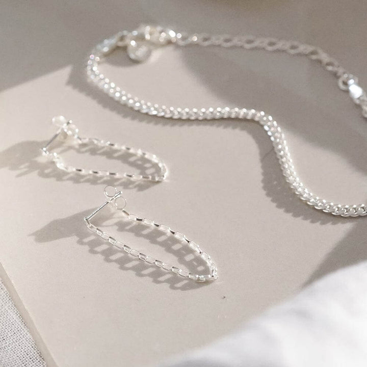 Daisy London Silver Estee Lalonde Box Chain Earrings - MococoDaisy London3ELE33_SLVEarrings