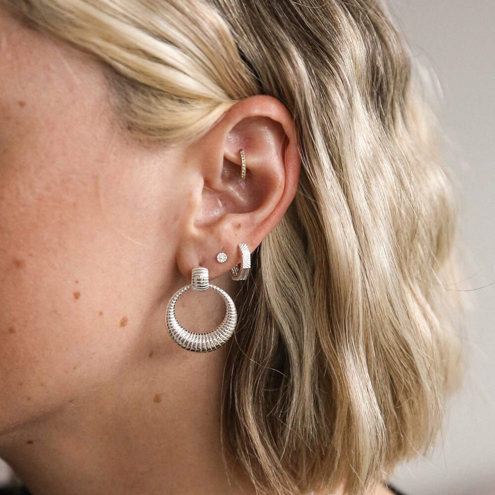 Daisy London Silver Estee Lalonde Luna Stud Earrings - MococoDaisy London2ELE21_SLVEarrings