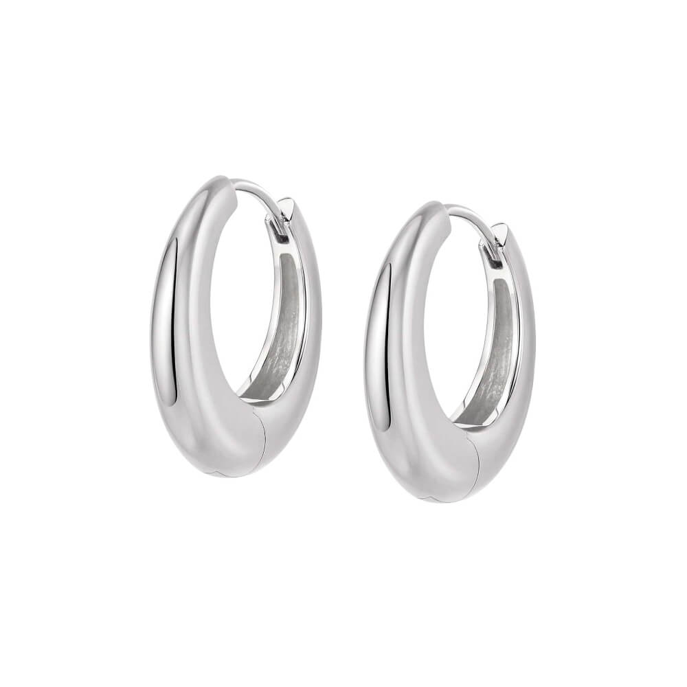 Daisy London Silver Estee Lalonde Maxi Dome Hoop Earrings - MococoDaisy London4ELE42_SLVEarrings