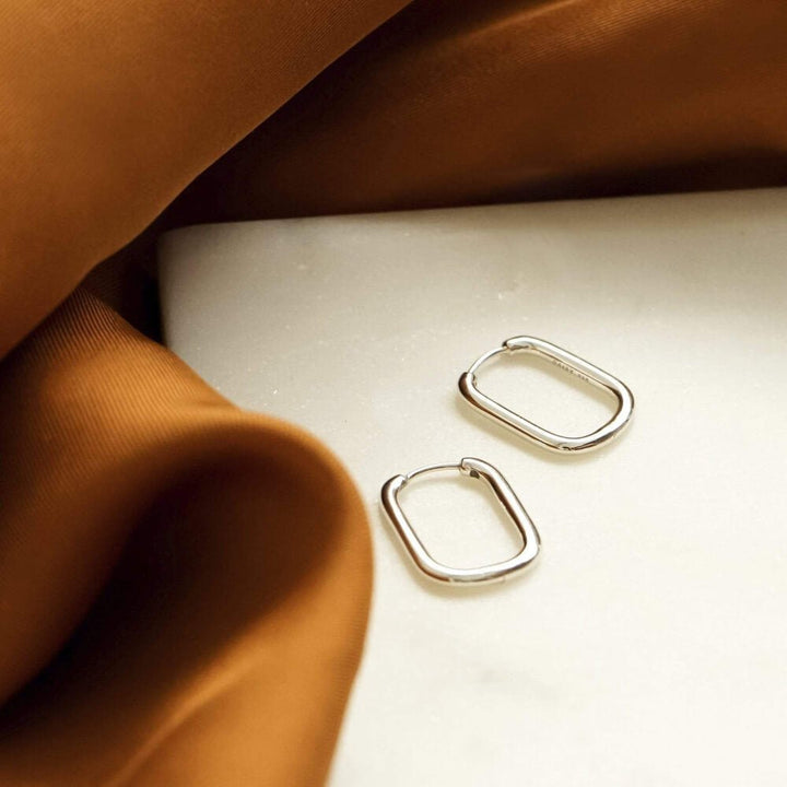 Daisy London Silver Estee Lalonde Maxi Square Hoop Earrings - MococoDaisy London4ELE40_SLVEarrings