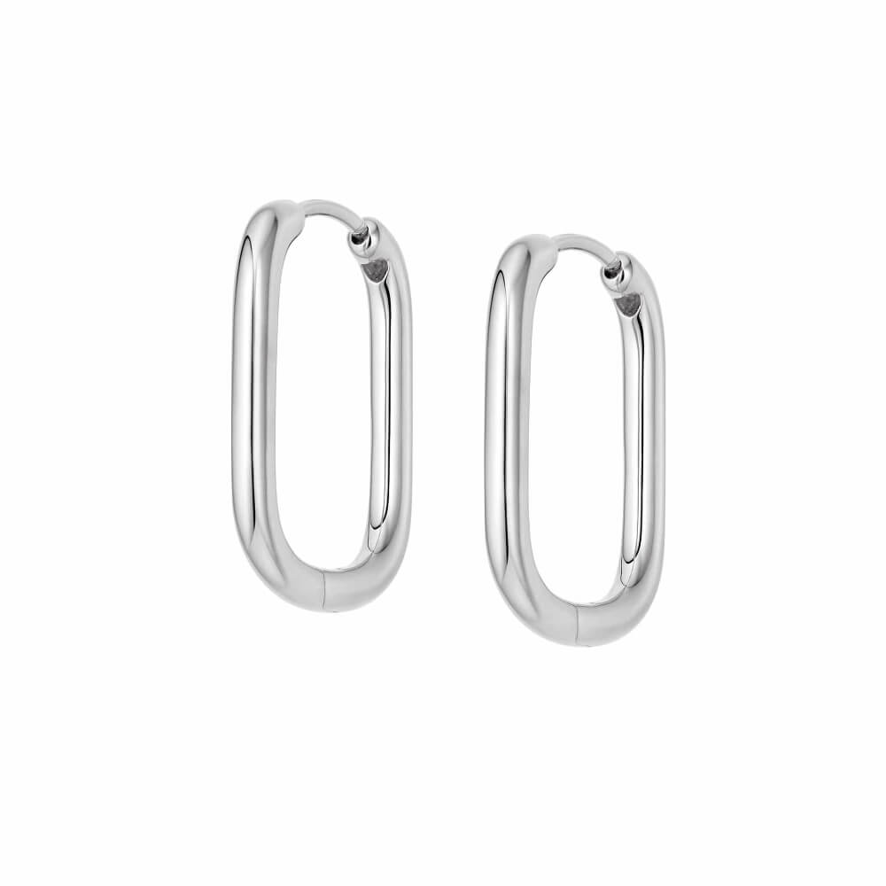 Daisy London Silver Estee Lalonde Maxi Square Hoop Earrings - MococoDaisy London4ELE40_SLVEarrings