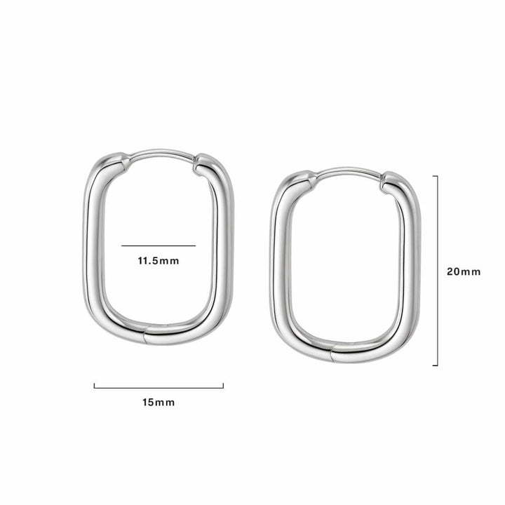 Daisy London Silver Estee Lalonde Maxi Square Hoop Earrings - MococoDaisy London4ELE40_SLVEarrings