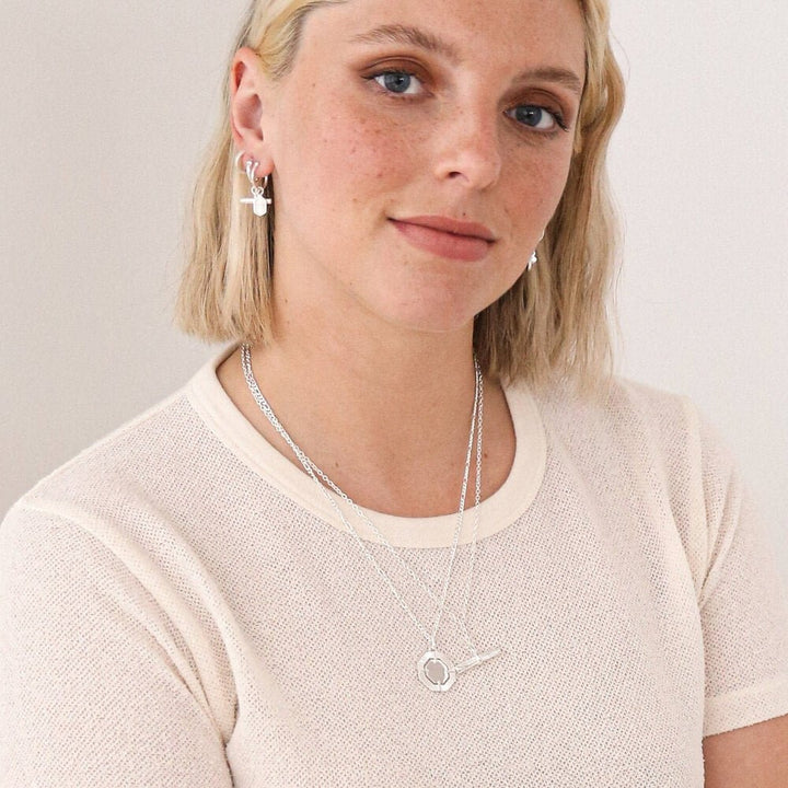 Daisy London Silver Estee Lalonde Octagonal Necklace - MococoDaisy LondonELN05_SLVNecklaces