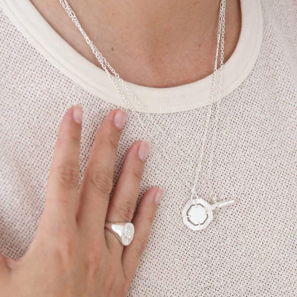 Daisy London Silver Estee Lalonde Octagonal Necklace - MococoDaisy LondonELN05_SLVNecklaces
