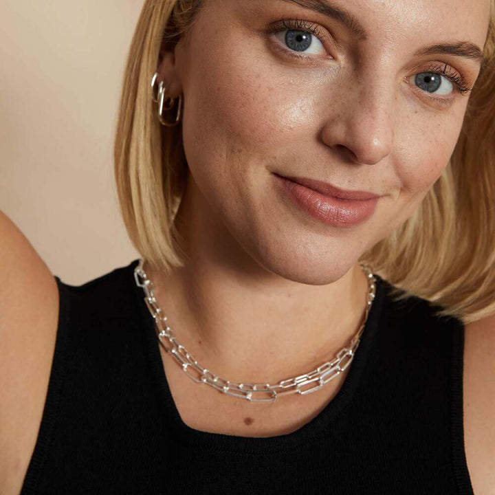 Daisy London Silver Estee Lalonde Open Box Chain Necklace - MococoDaisy London4ELN35_SLVNecklaces