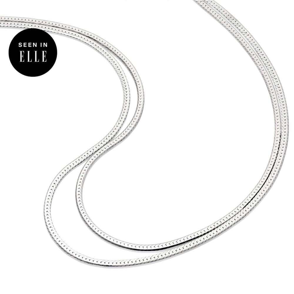 Daisy London Silver Estee Lalonde Parallel Snake Chain Necklace - MococoDaisy London3ELN26_SLVNecklaces