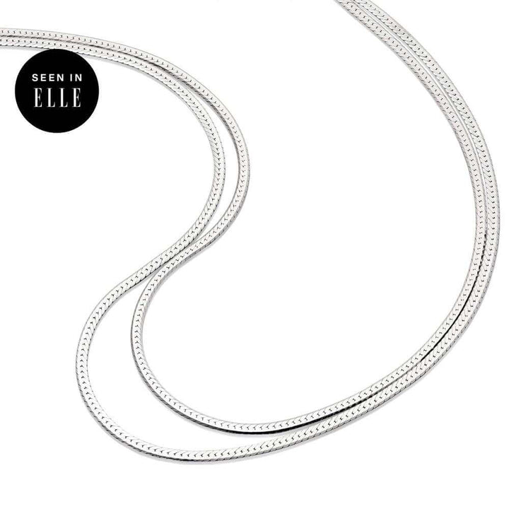 Daisy London Silver Estee Lalonde Parallel Snake Chain Necklace - MococoDaisy London3ELN26_SLVNecklaces