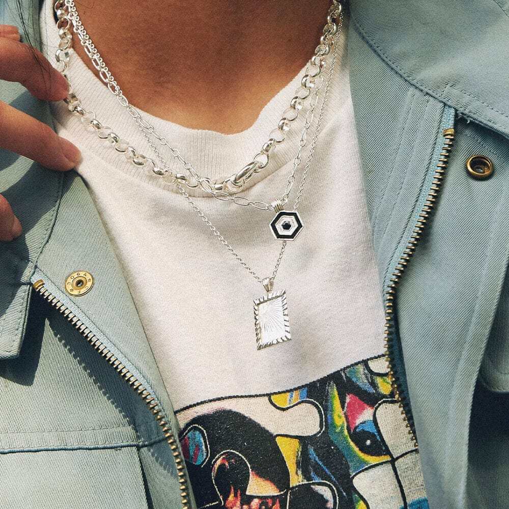 Daisy London Silver Estee Lalonde Rising Sun Frame Necklace - MococoDaisy LondonELN06_SLVNecklaces